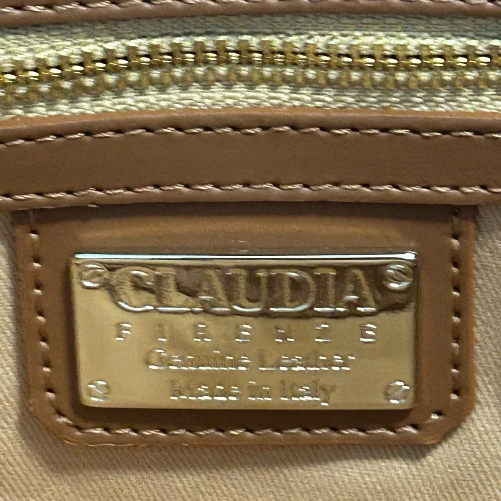 CLAUDIA Firenze ivory Brown Women's Bag made in Italy NWT
